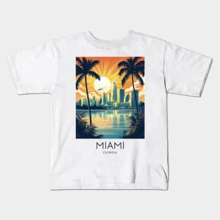 A Pop Art Travel Print of Miami - Florida - US Kids T-Shirt